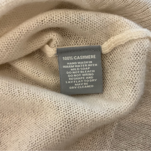 Alashan 100% Cashmere Tennis Sweater Ivory Cream Knit Preppy Country Club S - Picture 5 of 7